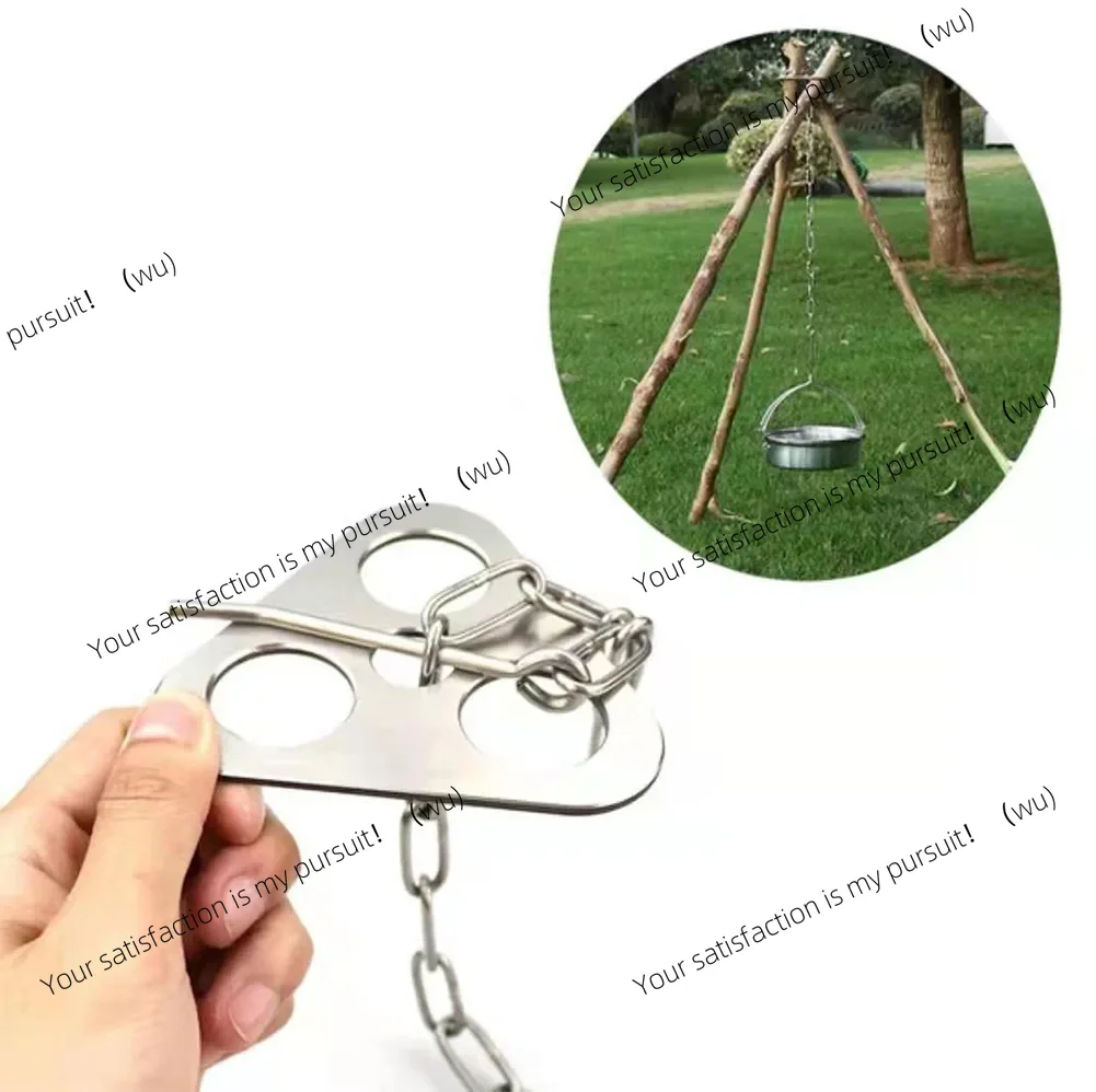 Portable Camping Gear and Equipment  Detachable Outdoor Barbecue Tripod Hanging Rack  Campfire Cooking Accessories Set