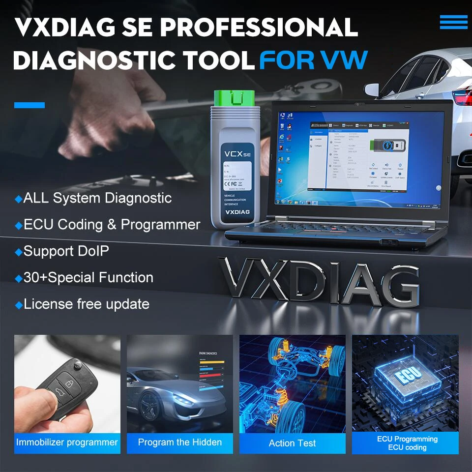 VXDIAG VCX SE For VW DOIP OBD2 Diagnosis Scanner WIFI Car Mechanical tools ECU programming Coding Auto Diagnostic Tools For Audi