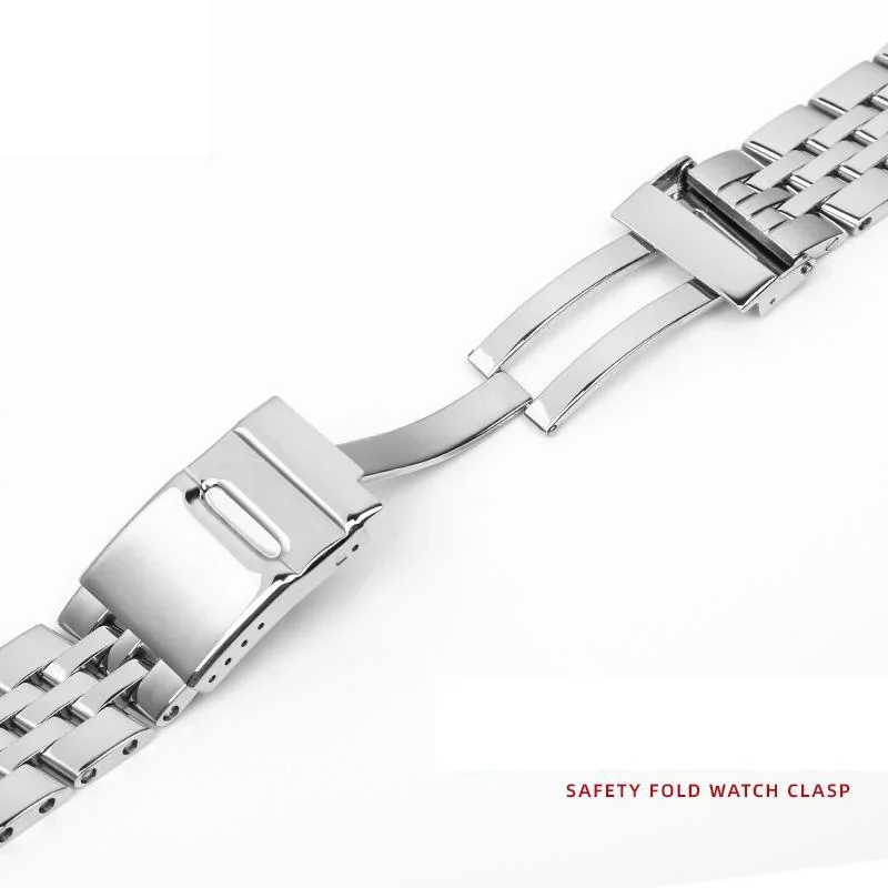 Solid Stainless Steel Watchband For Breitling Watch Strap 20mm 22mm 24mm Men\'s  Luxury Bracelet Push-Button Hidden Clasp Logo On