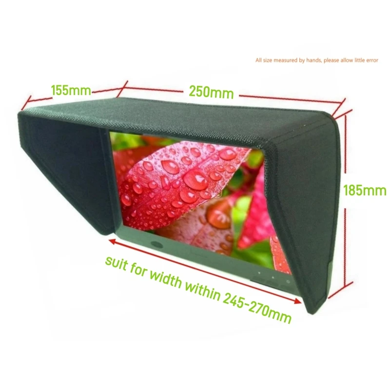 5 7 8 9 10 11 12inch LCD Monitor Sun Hood Light Shield Protective Sunshade Visor Cover for FPV Aircraft Video Display Screen