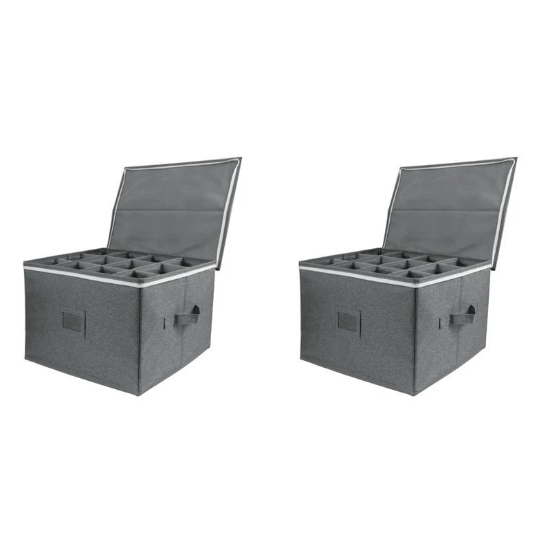 AT69 -2X Wine Glass Storage Box Collapsible Goblet Storage Box