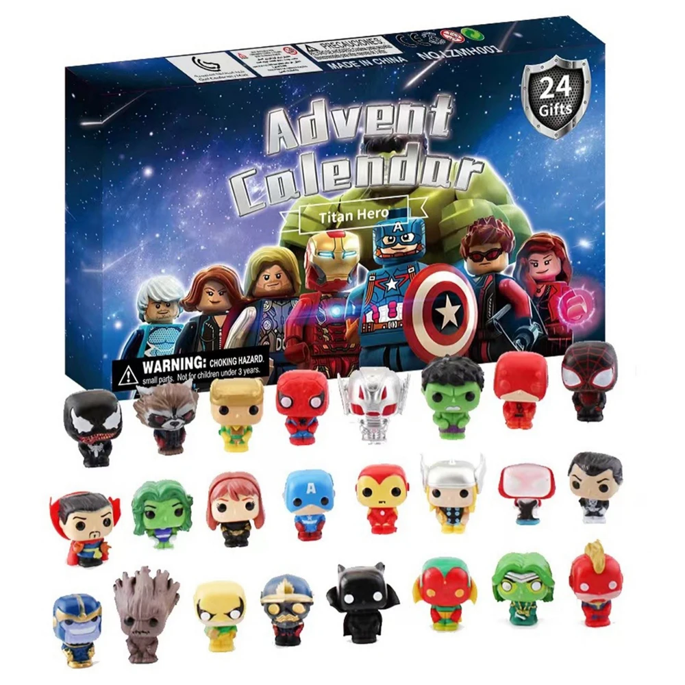 2024 novos vingadores ponto natal advento calendário caixa 24 presentes halloween resina contagem regressiva caixa cega bela caixa mistério presente