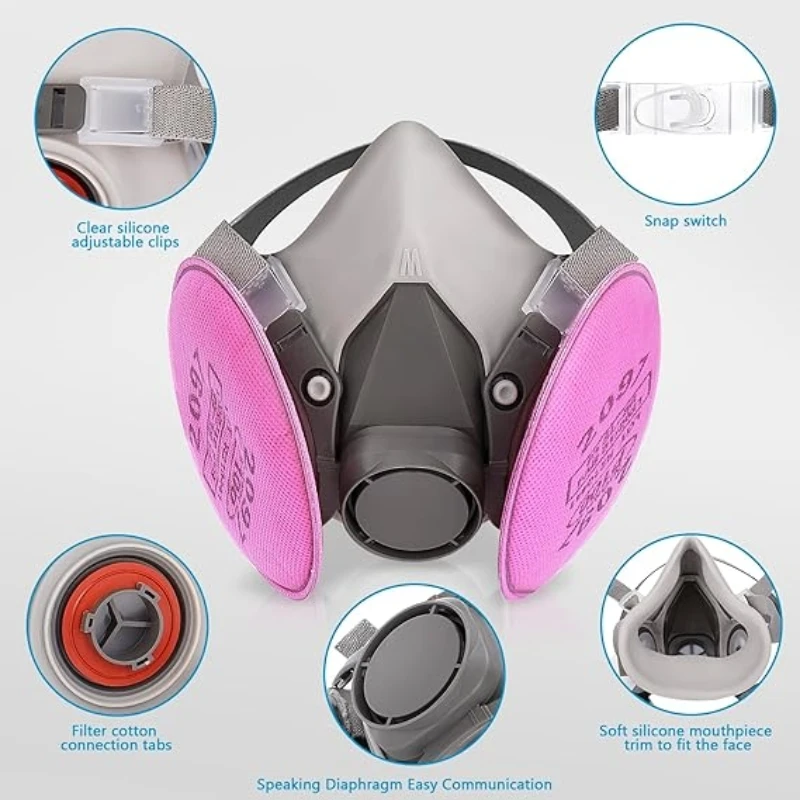 Dust mask 2097 7 in 1 filter cotton activated carbon kp100 electric welding smoke welder heavy dust coal mine gas mask