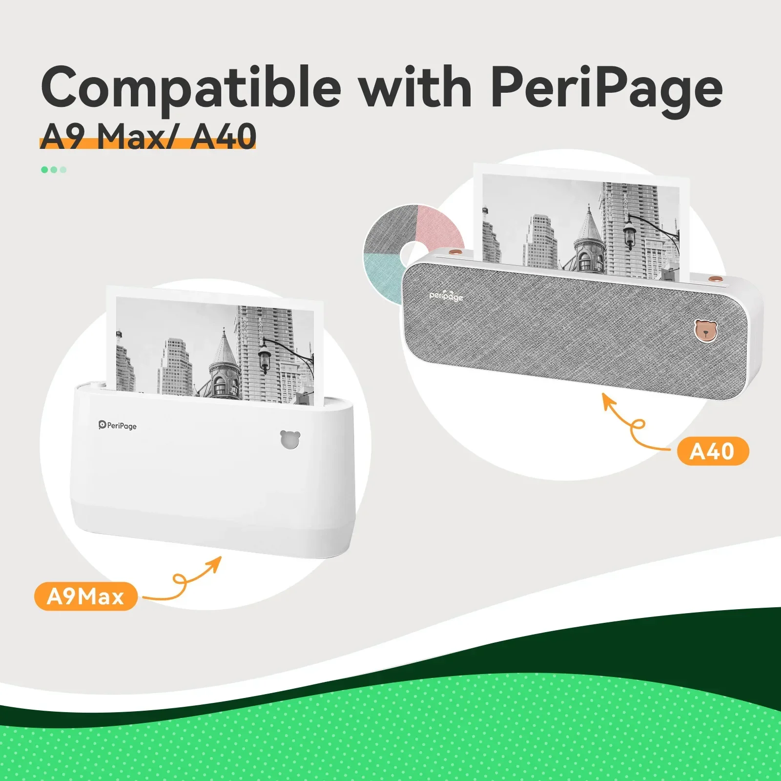PeriPage A9 Max/A40 Printing Paper 107mm Thermal Paper keep 10years A40 Sticker A9 Max Self-adhesive
