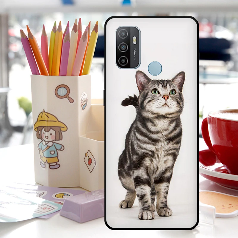 Amante de los gatos animales lindos dibujos animados para Oppo A18 A38 A58 A78 A98 A94 A74 A54 A15 A40 A60 A80 A16 A76 A96 A17 A57 A77 A5 Pro funda