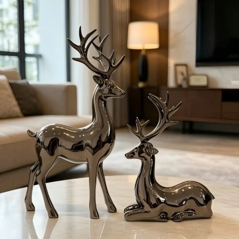 Deer ornaments, Nordic light luxury home decor living room TV cabinet, wine cabinet, entryway desktop crafts