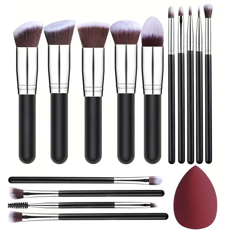 NEUES 14-teiliges Make-up-Pinsel-Set, weich, flauschig, für Foundation, Rouge, Puder, Lidschatten, zum Verblenden, für Damen, Kosmetik, Schönheitswerkzeug, Weihnachtsgeschenk