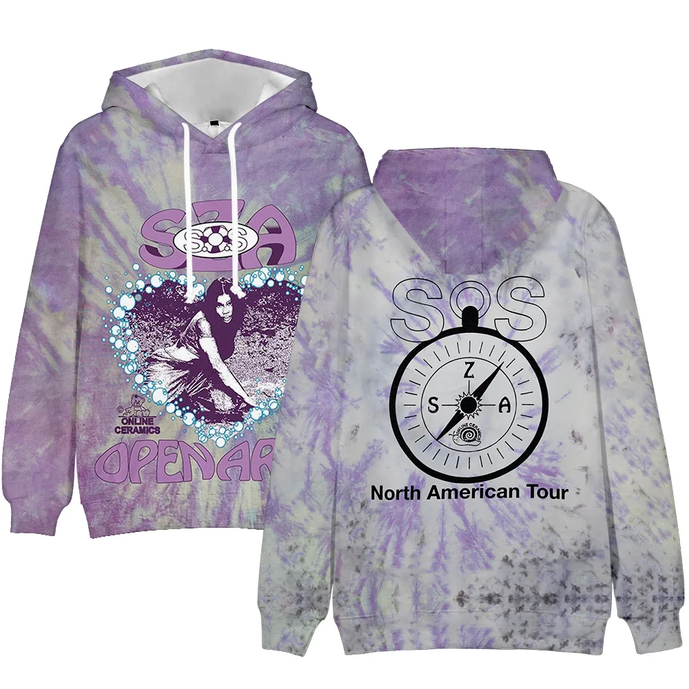 

SZA SOS North American Tour 2023 Oversized Women/Men Hoodie Sweatshirt Streetwear Hip Hop Pullover Hooded Jacket Outerwear