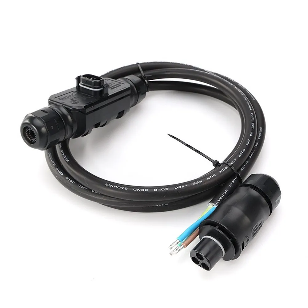 1 Piece BC01-3G1.5-3M H07RN-F Rubber Photovoltaic Power Cord With Connector And Socket For Solar Inverter