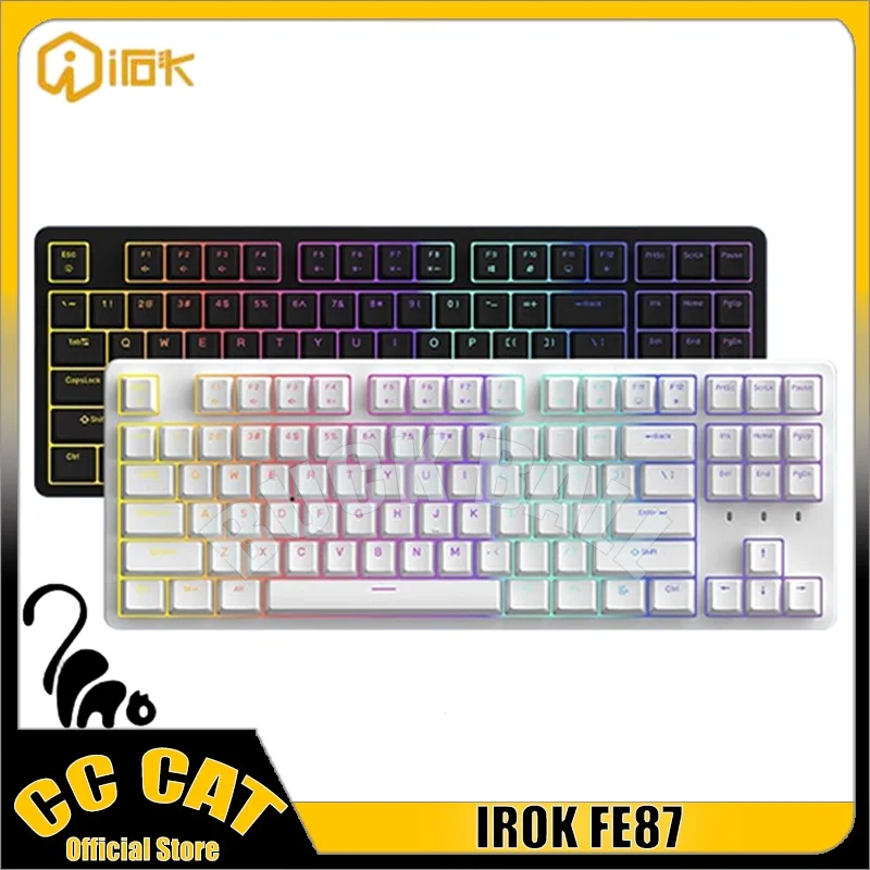 

IROK FE87 Mechanical Keyboard Wired Keyboards Gaming Keyboards Customization Tri-Mode 87 Keys ABS Hot-Swap RGB Gamer Keyboards
