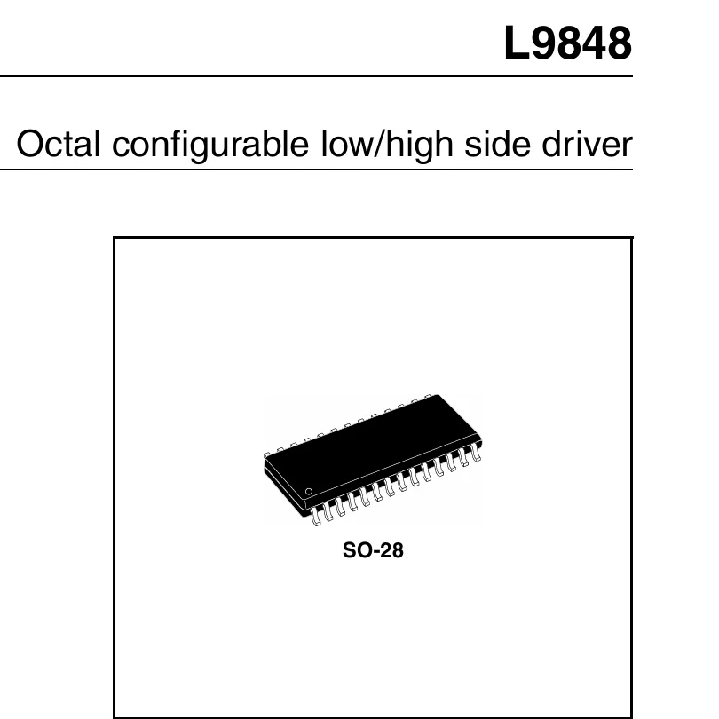 1PCS L9848TR SOIC-28-300mil SOP-28 SO-28 4.75V to 5.25V 350mA NEW original IC chip Octal configurable low/high side driver L9848