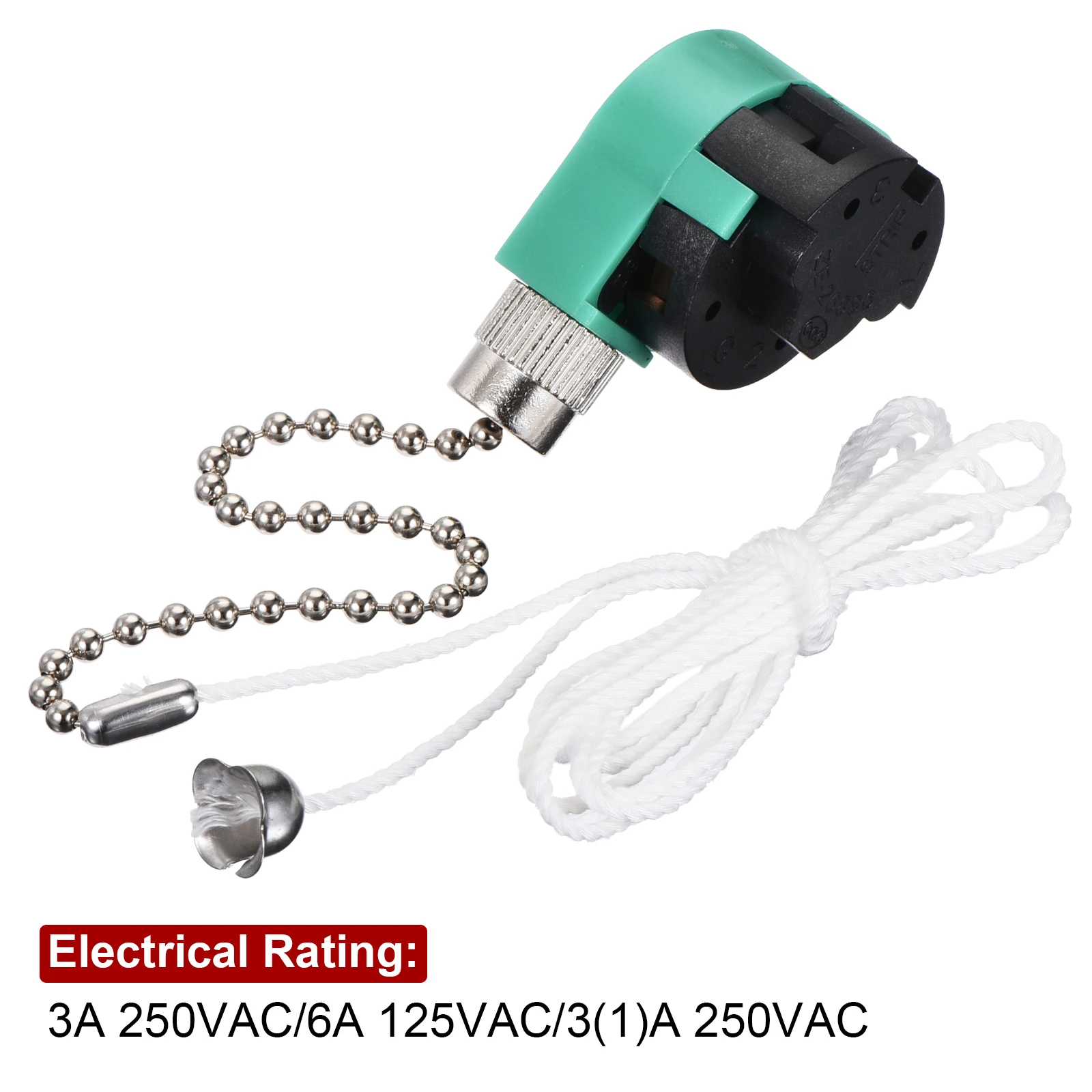 1/2Pcs Ceiling Fan Switch 3 Speed 4 Wire ZE-268S6 Fan Pull Chain Switch Replacement Speed Control Switch with Extension String