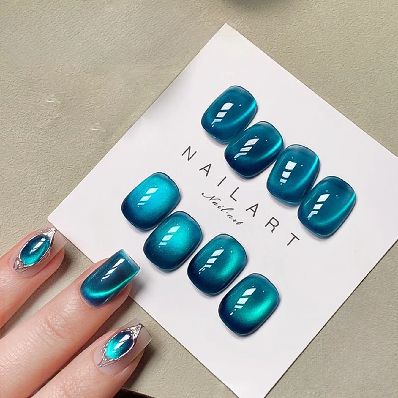 12ML 1개 블루 오션 캣 아이 젤 네일 폴리쉬 베스트셀러 블루 플래시 민트 맘보 글래스 비즈 캣 마그네틱 젤 폴리쉬 네일 아트