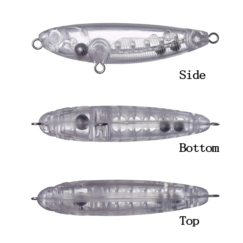 Chan’sHuang 30PCS Unpainted Blanks Bait 60MM 5G Topwater Rattle Spook Pencil DIY Handmade Artificial Fishing Lure
