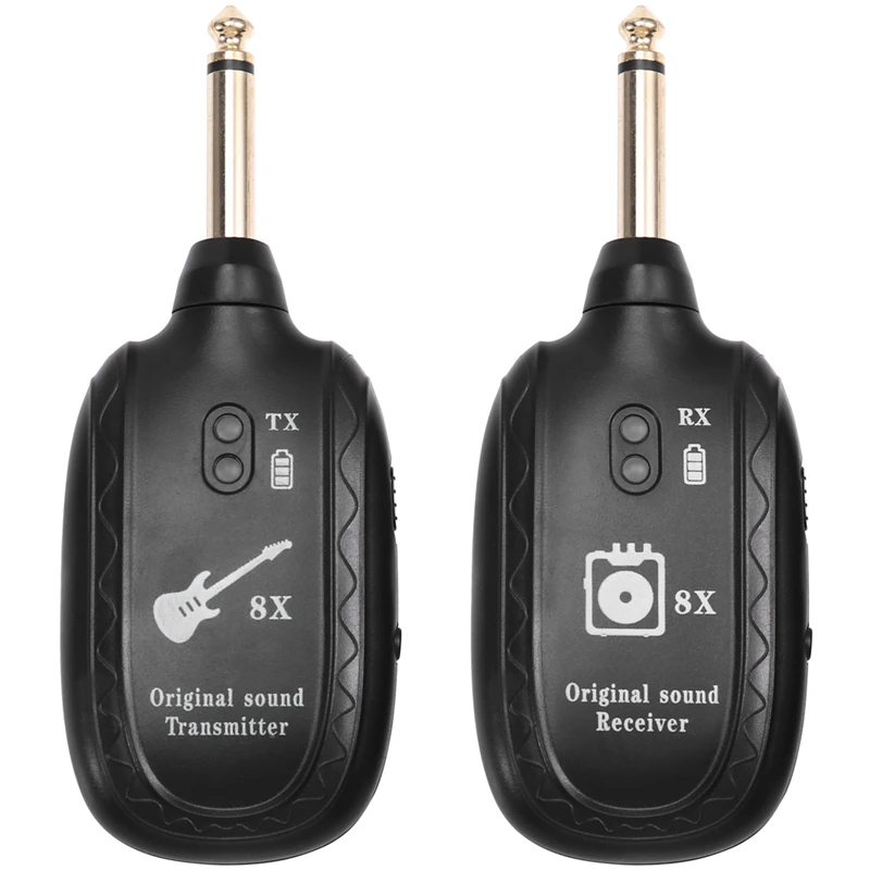 

8X Wireless Guitar System Wireless Guitar Transmitter Receiver For Electric Guitar Bass Violin