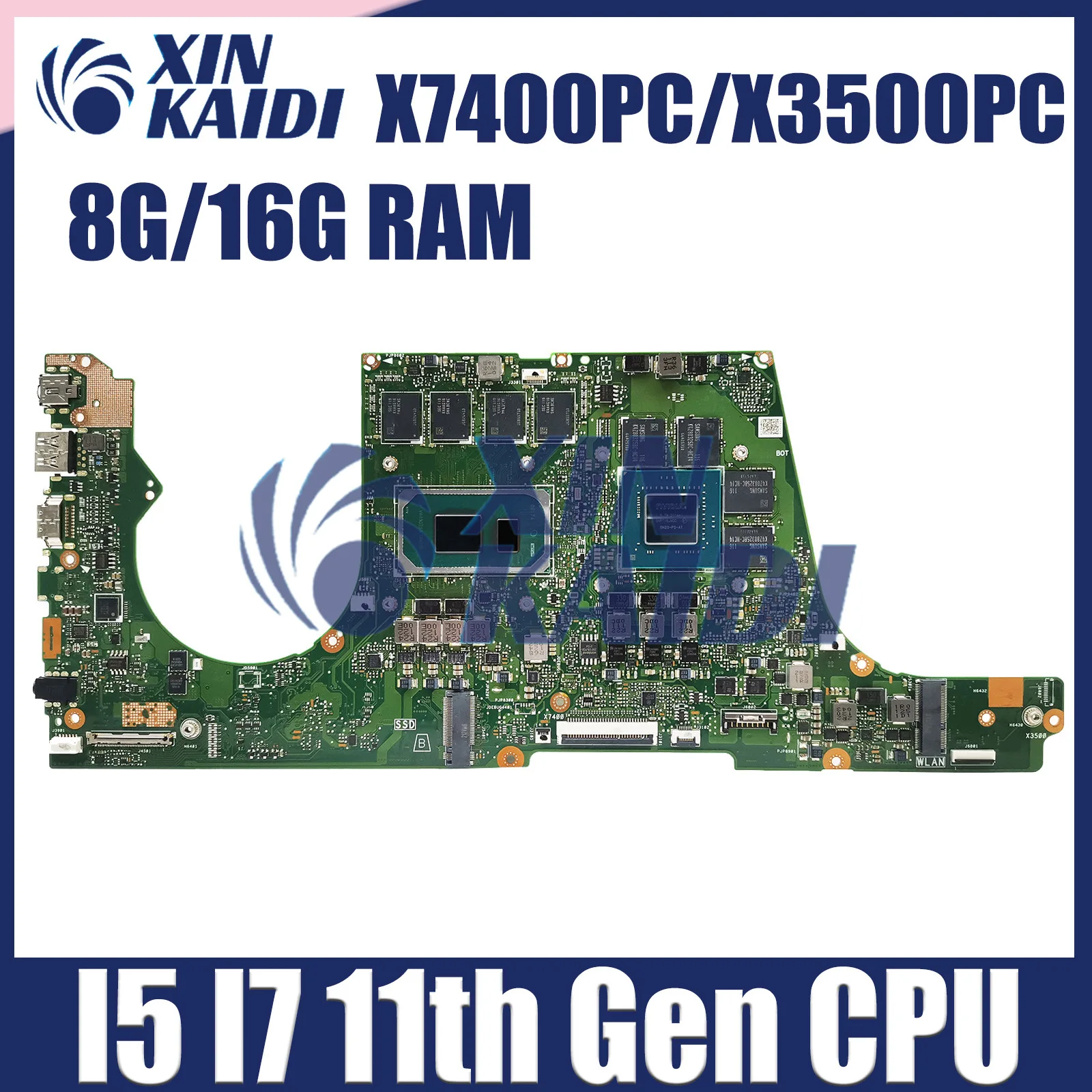 Computer Mainboard For ASUS X7400PC X3500PC X3400PC X3500PA X3400PA X3500PH X3400PH Laptop Motherboard I5 I7 11th CPU 8G 16G