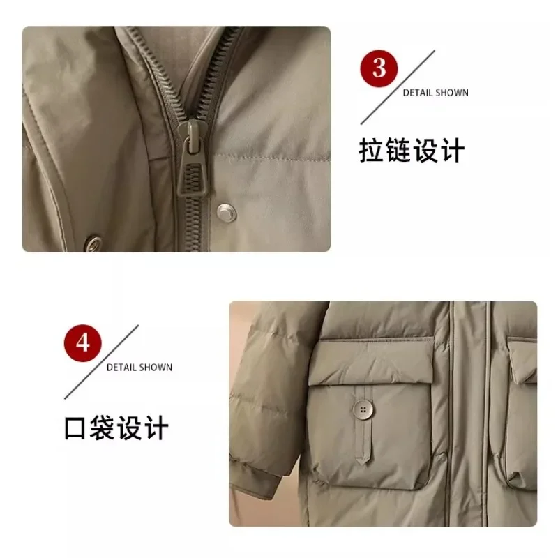 면 코트 중간 길이 스타일 한국 스타일 패션 면 재킷 루즈핏 재킷 겨울 두껍고 따뜻한 면 코트