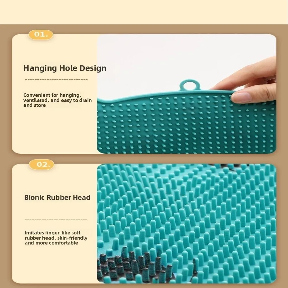 

Rubbing Bath Cat Shaped Bathroom Non Slip Pad Cartoon Anti Slip Massage Pad with Suction Cups Soft Foot Pedal Washroom