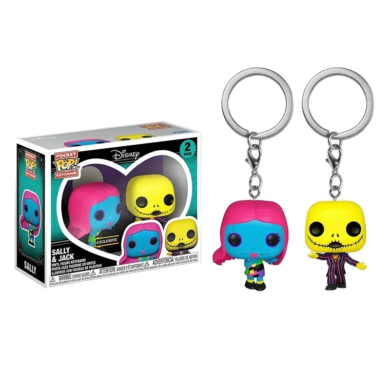 Funko POP DISNEY 2 Pack the Nightmare before Christmas Sally & Jack Vinyl Figure Pocket Pop Keychain Collection Model Toys