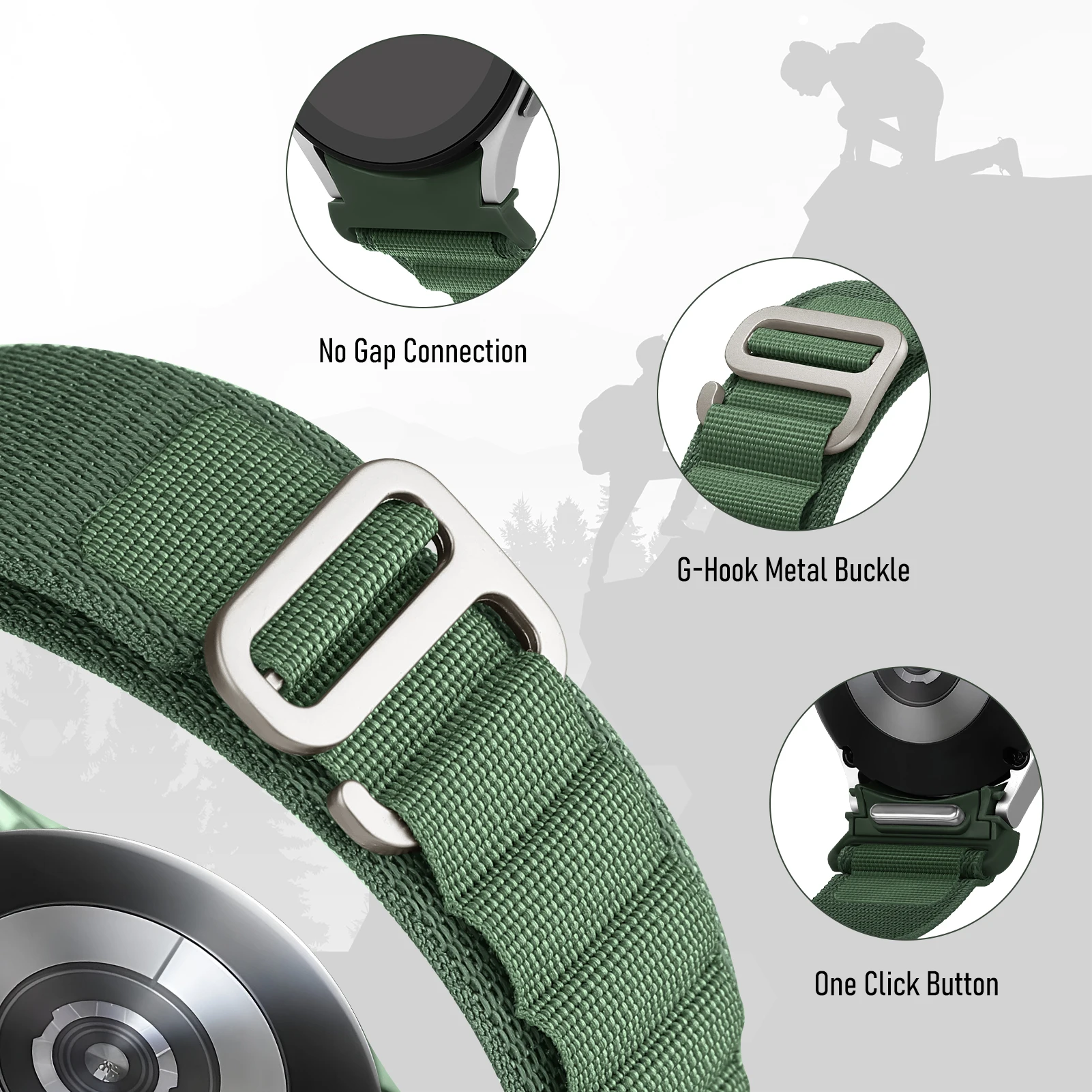 Nylon Strap for Samsung Galaxy watch 6/4/5 Pro 45mm 44mm 40mm 47mm 43mm Alpine sport correa bracelet Galaxy watch 6 classic band