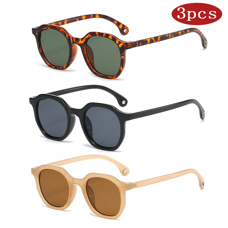 

3 Pack Fashion Round Sunglasses Women Brand Designer Retro Small Framed Sun Glasses Female Fashion Outdoor Spprts Eyewear UV400
