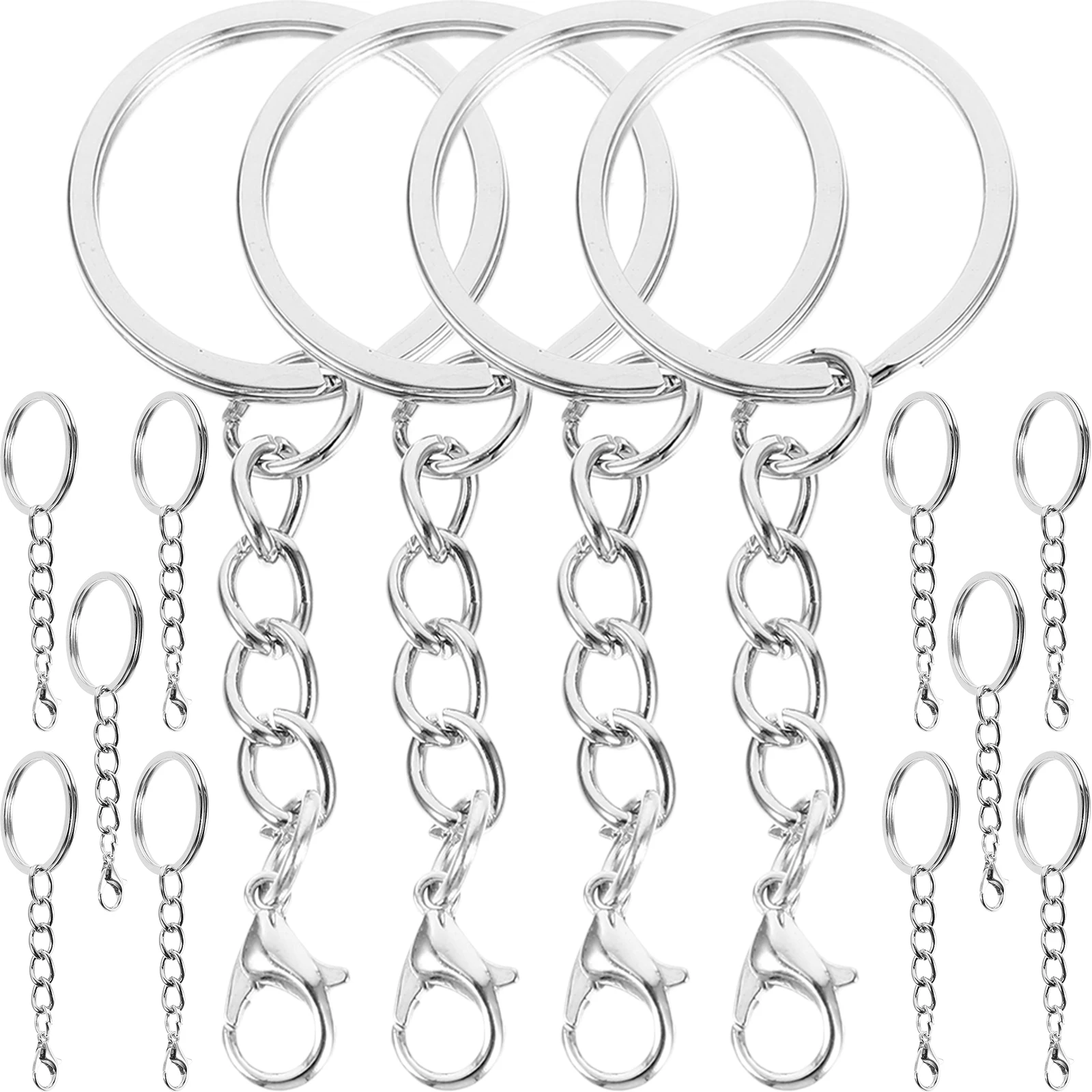 

100pcs Keychain Pendant Metal Key Ring Hook Durable Rust Resistant Strong Light Weight Smooth Surface Practical Gift for Women