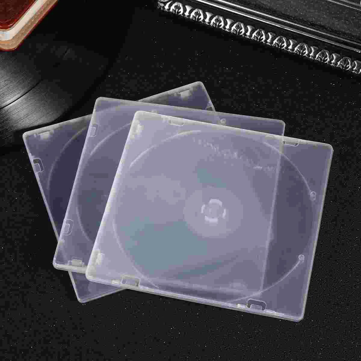 

Ультратонкий DVD чехол прозрачный CD посылка портативный контейнер для хранения CD для домашнего кинотеатра, Подключаемая крышка CD чехол (белый)