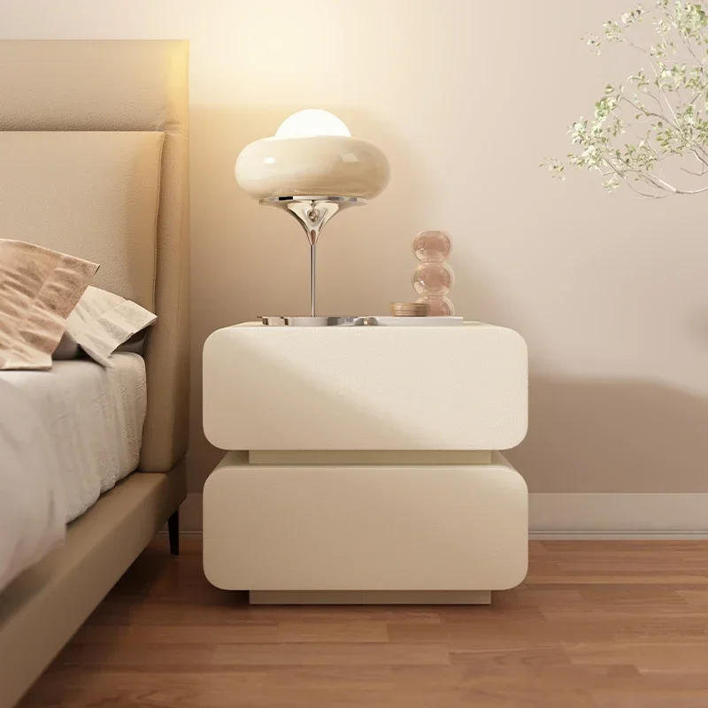 صندوق تخزين منضدة إيطالية حديثة، منظمات إبداعية من الخشب الصلب بجانب السرير، أثاث منزلي جمالي لطيف