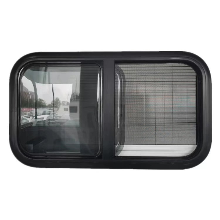 Premium Double Acrylic Horizontal Black RV Sliding Window Camper Van Sliding Window for Motorhome Custom Sizes