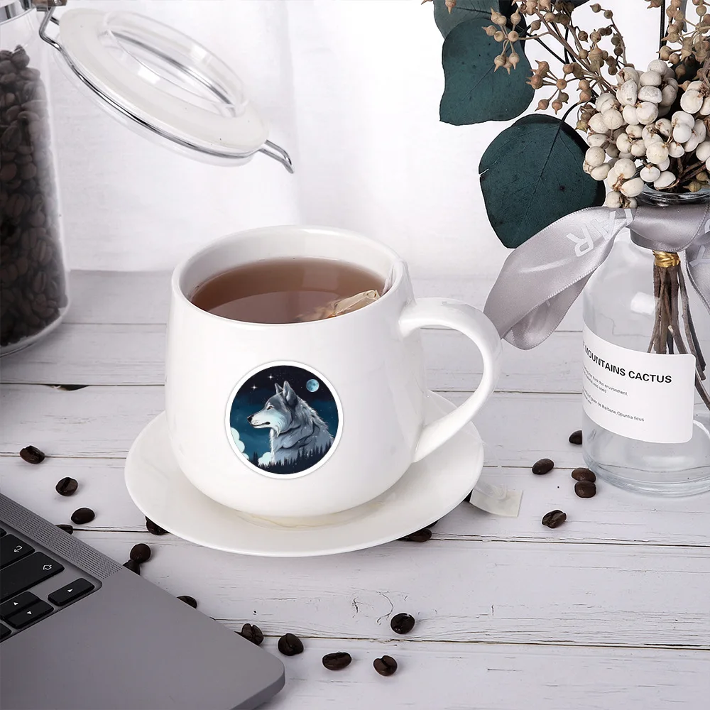 60 قطعة صورة كرتونية على شكل وحش الذئب DIY على شكل حيوان خربش للكمبيوتر المحمول كوب ماء لوح التزلج iPad ملصق مضاد للمياه لعبة أطفال