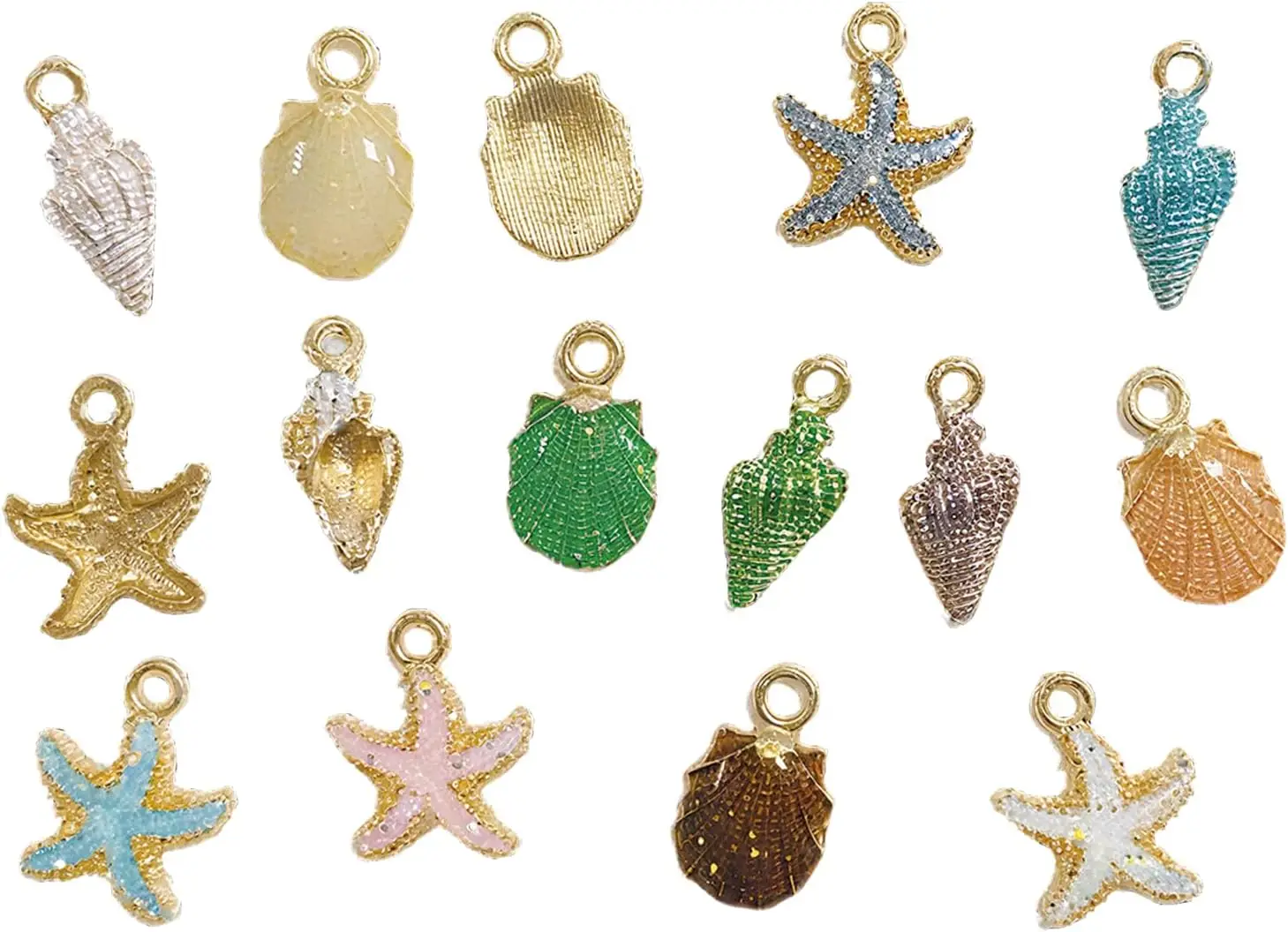 

Starfish Conch Seashell Pendants for Jewelry Making DIY Ocean Theme Enamel Charms for Crafts Sea Shell Starfish Conch Charms Pen