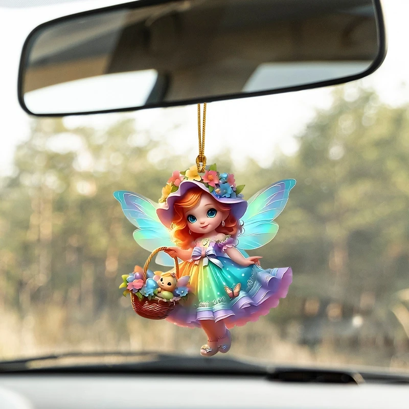 3 قطعة الاكريليك 2D شقة 8 سنتيمتر الرجال النساء الإبداعية الذهبي حبل حقيبة سلسلة مفاتيح قلادة ديكور المنزل سيارة مرآة الرؤية الخلفية قلادة هدية