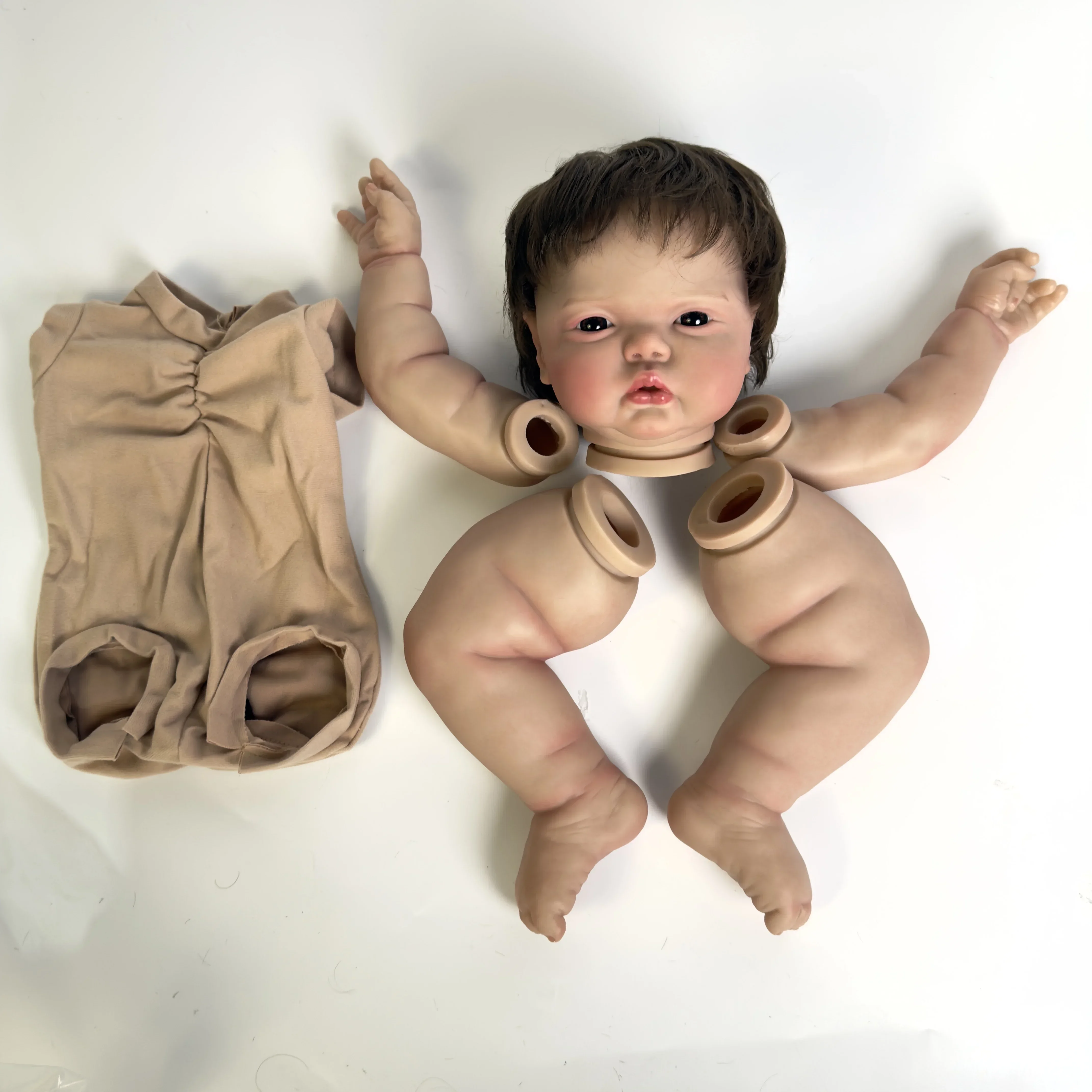 24inch Pickle Awake Reborn Baby Doll Size Kit Already Painted Lifelike Soft Touch Brown Short Hair DIY Doll Parts