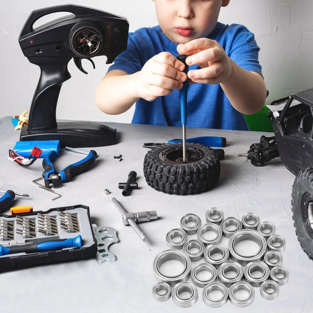 

22pcs Wheel Hub Axle Sealed Bearing Kit RC Car Upgrades Parts Accessories for TRX4-M Bronco Defender 1/18 RC Crawler Car