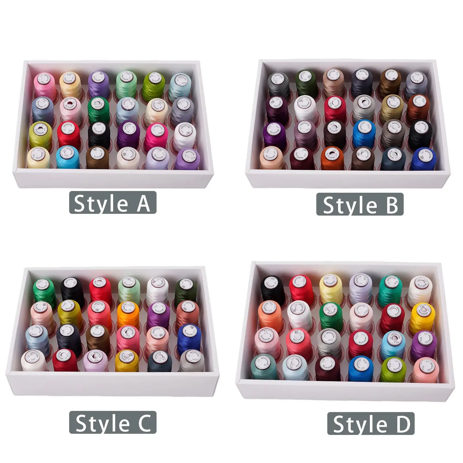 24 Colors Embroidery Thread 120D/2 for Sewing Machine All Purpose Polyester Embroidery Machine Thread DIY Crafts Supplies