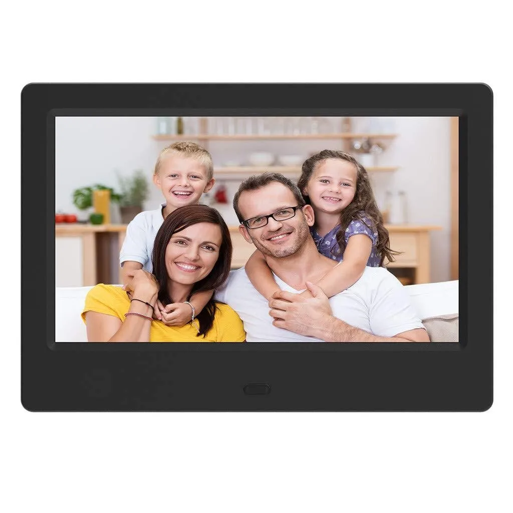 7 inch Digital Picture Frame, HD IPS Display Plug in USB or SD Electronic Photo Frame,  With Remote Control, Video  Music  photo