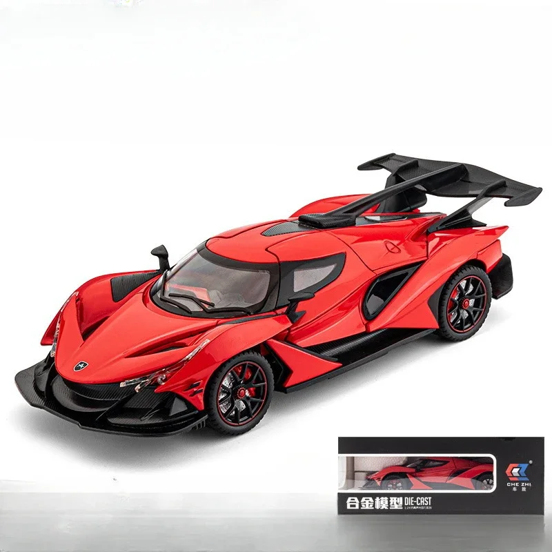 1:24 Apollo IE Intensa Emozione Alloy Sports Car Model Diecast Metal Racing Super Car Model Simulation Sound Light Kids Toy Gift