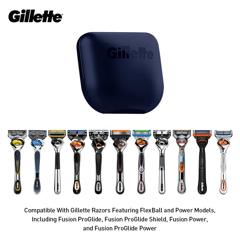 Estuche Protector de Viaje para Cabezales de Cuchilla de Afeitar Gillette, Portátil con Orificios de Drenaje, Compatible con Mach3, Fusion5, SkinGuard, FlexBall, Power Razor
