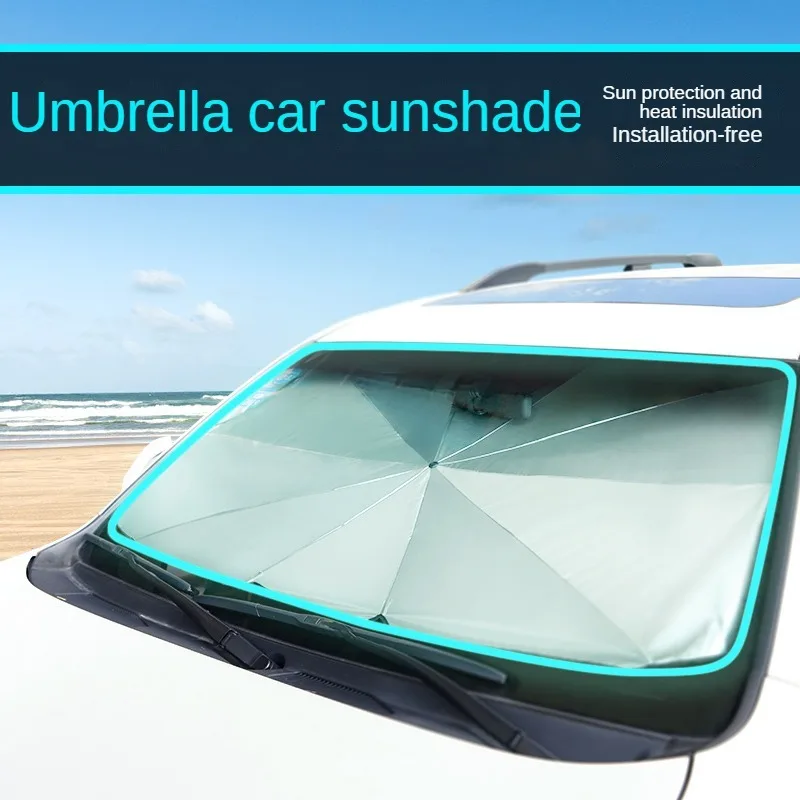 Foldable Reflective Windscreen Sun Parasol Integrated Pull Ring Powerful Heat Insulation Total UV Block Portable Visor Accessory