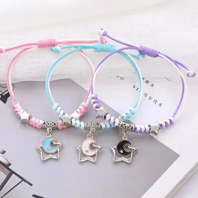 3pc Set Knitted Bracelets Lucky Charm Handmade Couple Friendship Bracelets Korea Simple Cute Friendship Colorful Rope Bracelets AliExpress