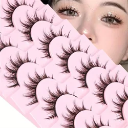 Natural Look False Eyelashes Anime Wispy Fluffy Spiky 3D Volume Eyelashes Pack Korean Japanese Asian Cosplay 7 Pairs