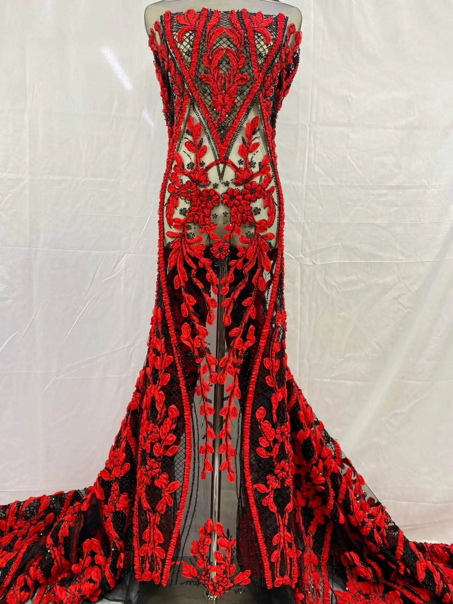 

Luxury African Groom Beaded Lace Fabric 2026 High Quality French Nigerian Sequin Lace Fabric for Bridal Wedding Party Dresses