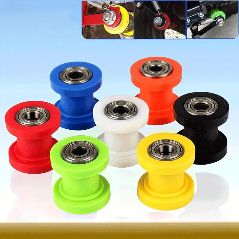 

Motorcycle motorbike Black 8mm Motorcycle Parts Tensioner Roller Anti-Slip Wheel with Bearing