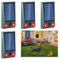 Solar Powered Ultrasonic Electronic Bird Repellent Waterproof Pigeon Deterrent strong LED Flashing Pest for Yard control Drive