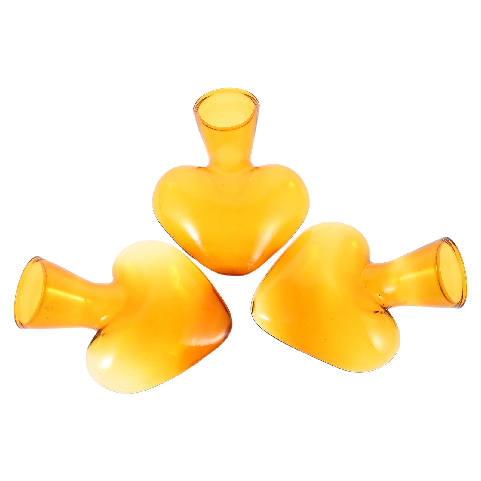 

3Pcs Heart Shaped Transparent Glass Vases Wooden Frame Clear Flower Vases Hydroponic Planters Small Bottles Glass Bud Vase