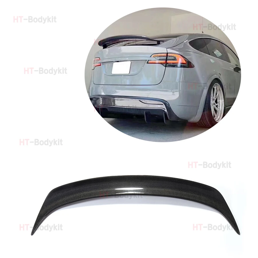 Car Rear Trunk Spoiler Rear Wing Tail Wing Parts Carbon Fiber For Tesla Model X Sedan 4 Door 2016-2018 Upgrade Body kit