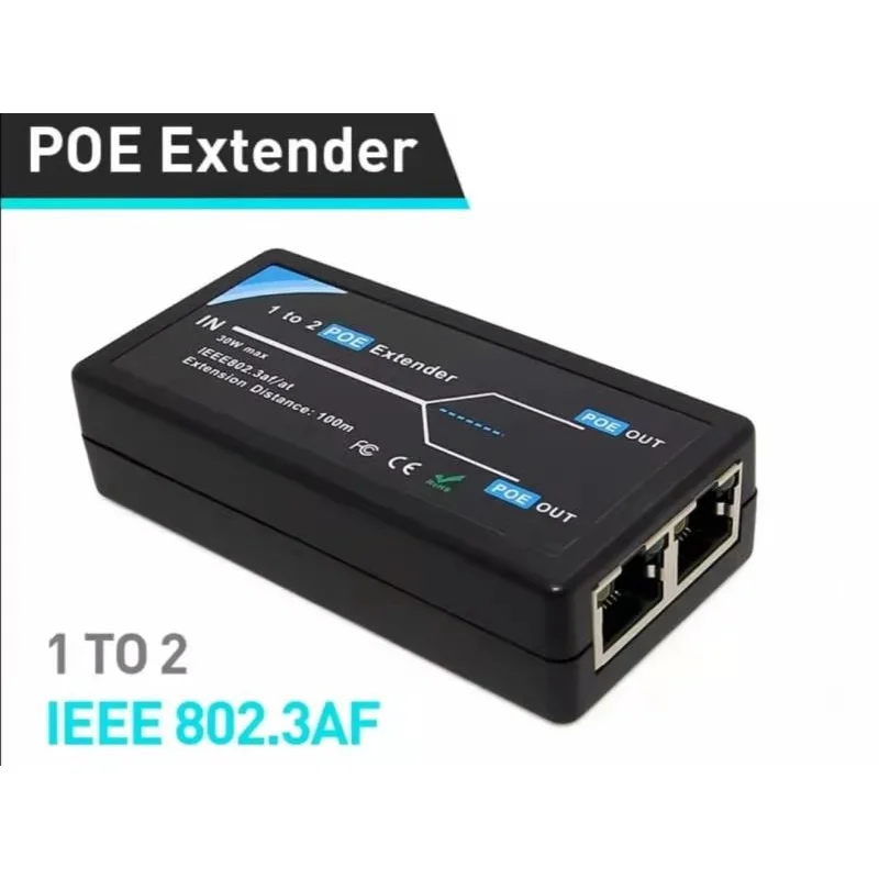 2 Port POE Extender 100Mbps with IEEE 802.3af Standard for NVR IP Camera AP IP VOICE POE Extend 100 meters for POE range