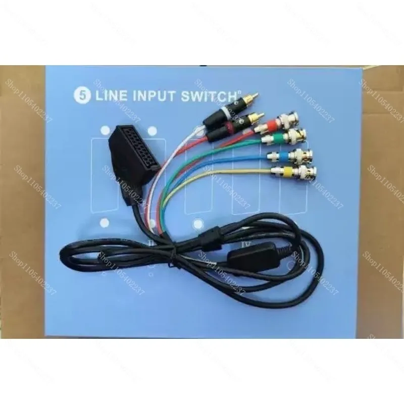 SCART RGB21 Female to BNC Cable, Scan Line Cable for Color Monitor, EU or Japanese Standard Connector