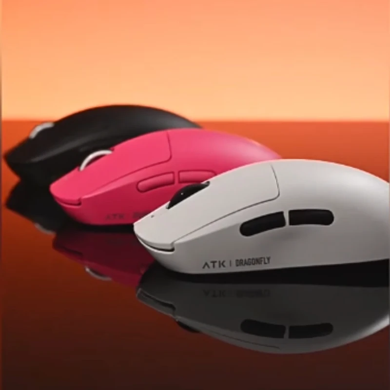 

Беспроводная мышь ATK Dragonfly A9, трехрежимная Bluetooth-мышь, эргономичная игровая мышь для офиса/электронного спорта, черный, белый, красный, подарки для ПК и геймеров