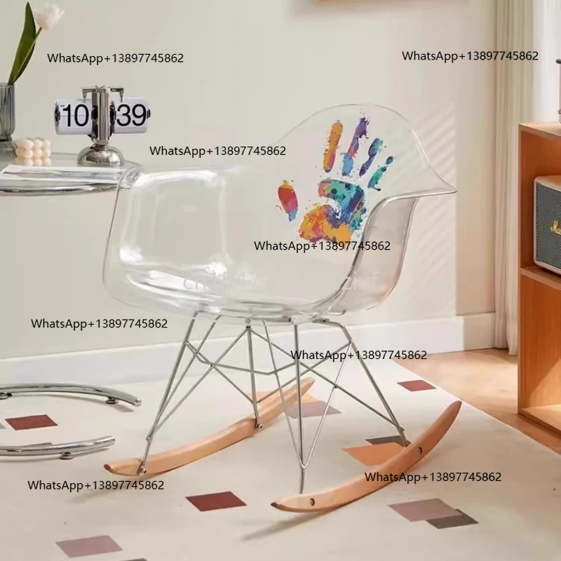 

Peiqi Прозрачное акриловое кресло для дома, балкона, кресло для отдыха, скандинавский дизайн, ленивое кресло-качалка